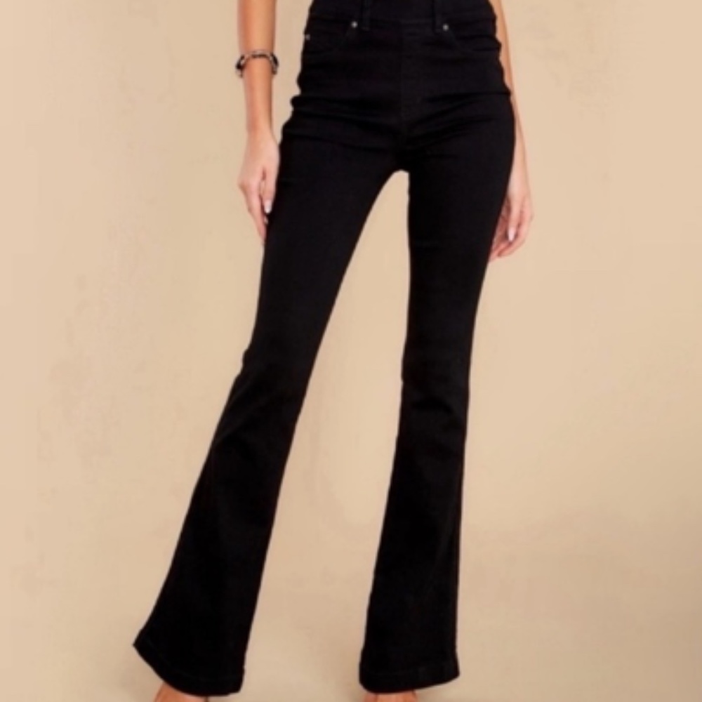 Spanx High-rise Flared Jeans Black XS